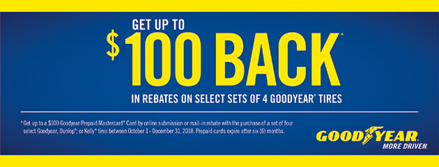Goodyear - Up to $100 Back on Select Tires